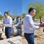 Celebración de Día de Muertos limpia, ordenada y segura, en Hermosillo; Antonio Astiazarán estuvo rcorriendo el Panteón Yáñez junto a servidores públicos que contribuyeron para que esta festividad se realizara en las mejores condiciones.