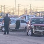 Fuerte choque en Guaymas Norte; el saldo fue de 2 heridos y cuantiosos daños materiales.