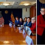 Coordinamos esfuerzos para propiciar una reapertura pronta en beneficio de Sonora y Arizona: Alfonso Durazo; el jefe del ejecutivo estatal sostuvo reunión con la gobernadora del vecino estado, Katie Hobbs.