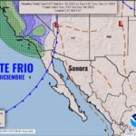 Inicio de año muy frío en Sonora; con dos frentes fríos y una tormenta invernal; habrá lluvias, fuertes vientos y probable caída de nieve o agua nieve.