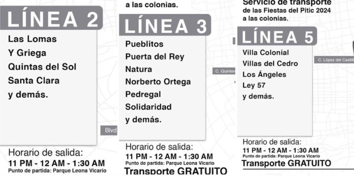 Se prestará servicio de traslado gratuito en Fiestas del Pitic: IMTES; festividad a llevarse a cabo del 23 l 26 de mayo en Hermosillo.