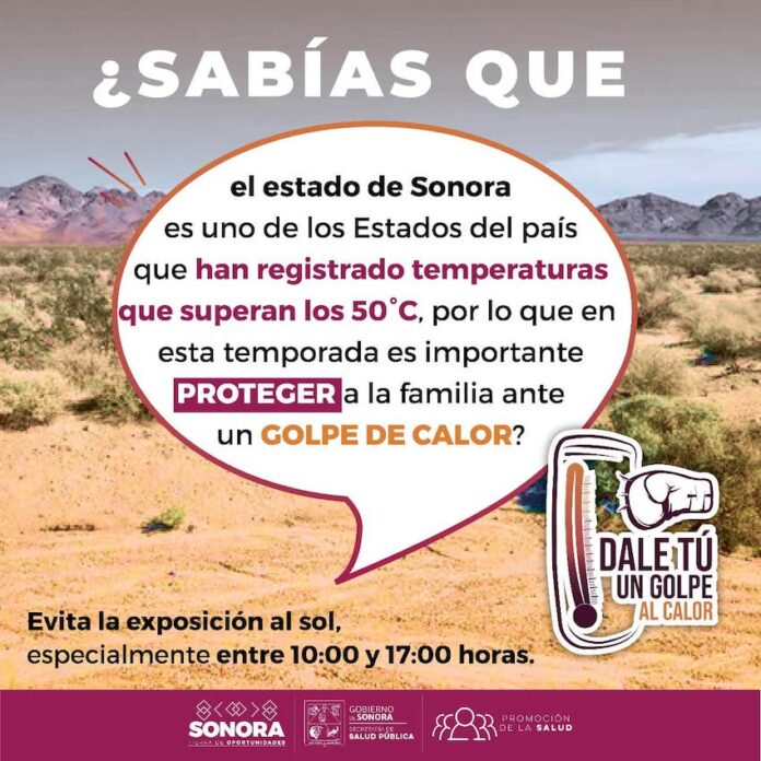 Llama Salud Sonora a prevenir efectos negativos del calor; ante el pronóstico de altas temperaturas la Secretaría de Salud emite recomendaciones a la población.
