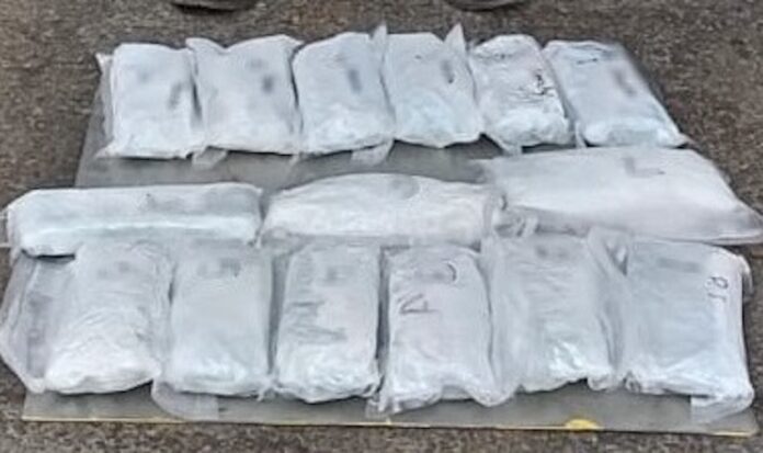 Aseguran 10 kilos de pastillas de fentanilo; en puesto de revisiòn militar detienen a conductor de una camioneta.