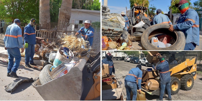 Realiza Ayuntamiento de Hermosillo intensas jornadas de descacharre; para, junto a vecinos, evitar casos de dengue, zika y chicungunya.