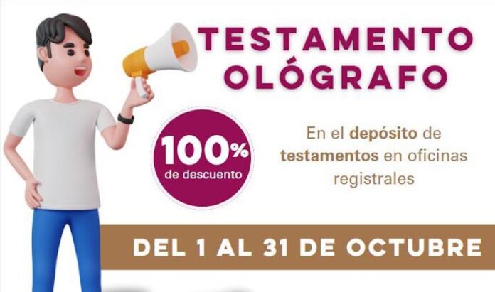 Extiende Gobierno de Sonora Mes del Testamento en beneficio de las y los sonorenses; podrán realizar su Testamento Ológrafo de forma gratuita durante octubre