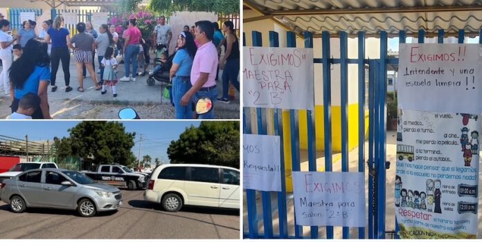 🔴#EMPALME Cierran kinder y bloquean calles, en Empalme; padres de familia protestan por la falta de un maestro e intendente.
