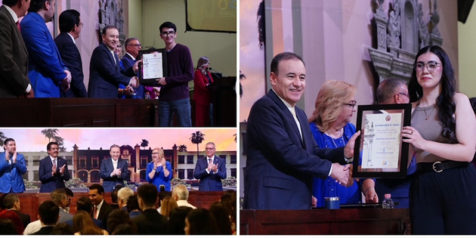 #HERMOSILLO Refrenda Gobernador Durazo compromiso con la educación al encabezar ceremonia del 82 aniversario de la Unison; durante el evento de aniversario, el Ejecutivo anunció que alumnos destacados por su desempeño académico obtendrán un estímulo económico del Gobierno de Sonora.