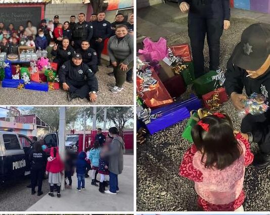 Comparten Policías Estatales alegría en posada navideña con infantes y jóvenes