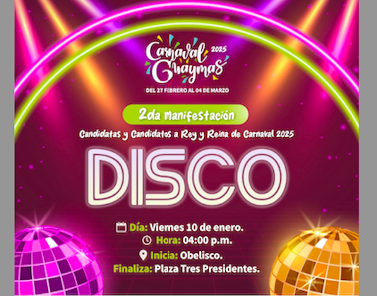 Manifestación carnavalera este viernes en Guaymas