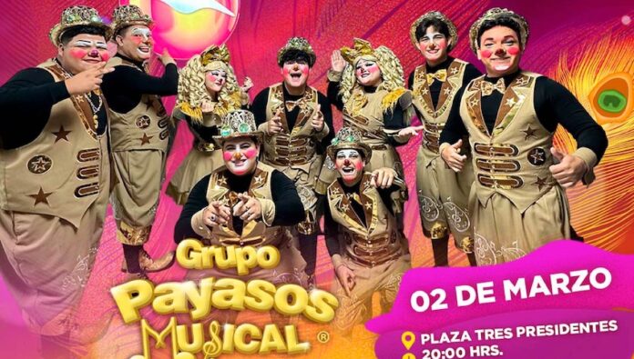Garantizada la diversión para las niñas y niños en el Carnaval Guaymas 2025; con la presentación de Grupo Payasos Musical este 2 de marzo en la Plaza Tres Presidentes.