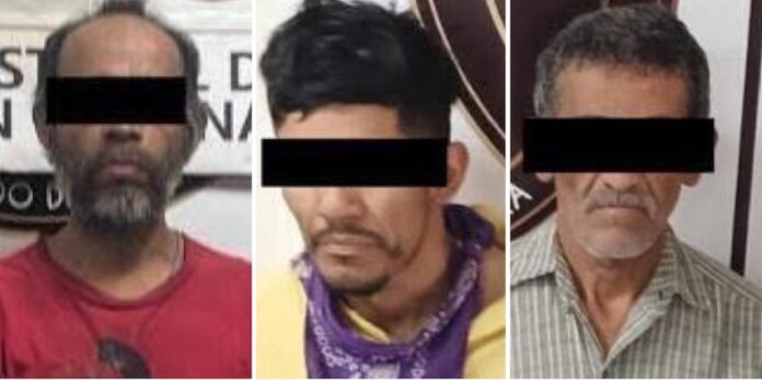 Aseguran droga, arma y cartuchos y detienen a tres personas en Ciudad Obregón.