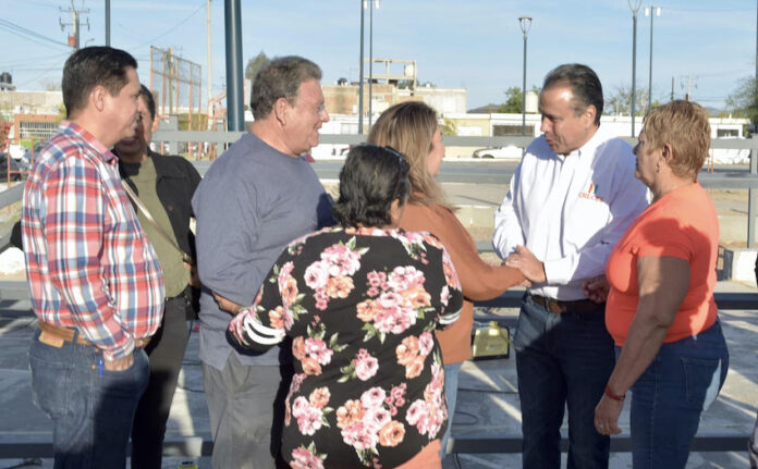 Cumple Toño Astiazarán a vecinos de la Nuevo Hermosillo con rehabilitación de parque aprobada en presupuesto CRECES; la rehabilitación consiste en un kiosco con su piso de cemento, los juegos infantiles y la rehabilitación de la cancha de basquetbol.