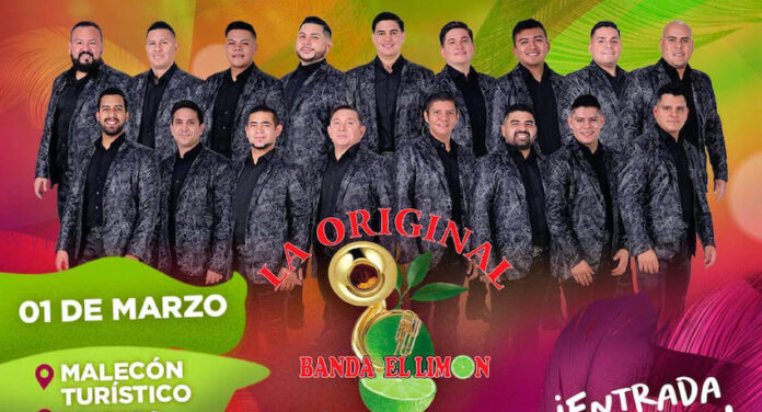 Continúa la alegría y diversión del Carnaval Guaymas 2025; esta noche a bailar en el Malecón Turistico con la Original Banda el Limón.