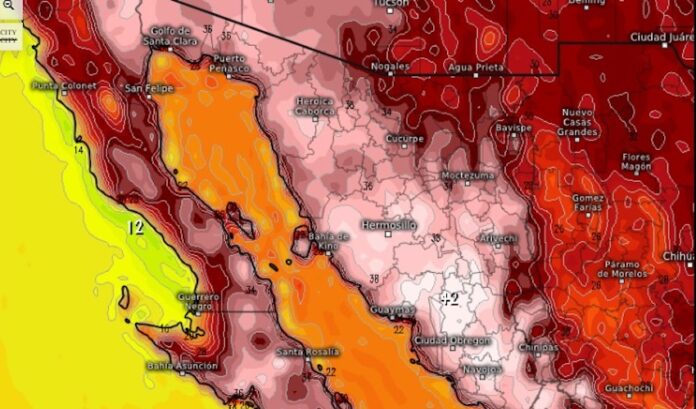 Se esperan temperaturas por arriba de los 40 grados centígrados, en los próximos días; principalmente en regiones del centro, sur y oriente de Sonora.