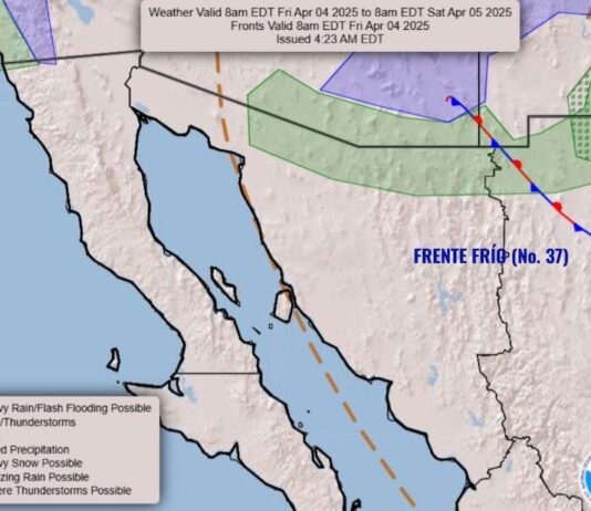 Nuevo frente frío podría dejar lluvias y probables nevadas en Sonora