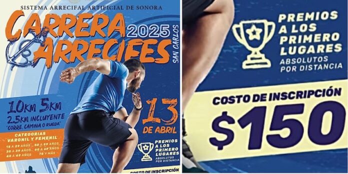 #GUAYMAS Invitan a la ‘Primer Gran Carrera Arrecifes’; se estará llevando a cabo el próximo domingo 13 de abril; cobrarán 150 pesos inscripción.