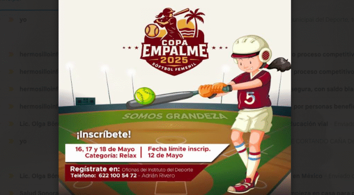 Invitan al Torneo de Sóftbol Femenil Copa Empalme 2025; consulta las bases aquí y arma tu equipo; inscripciones abiertas: 622 100 54 72,