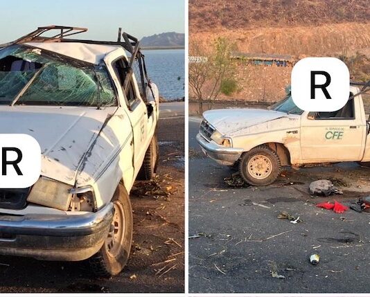 Volcamiento deja tres lesionados, tramo Guaymas-Empalme