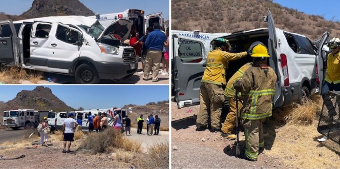 #SAN CARLOS Otro accidente en el camino al Delfinario; 10 turistas heridos; ocurrió a la altura del Estero de El Soldado, San Carlos.