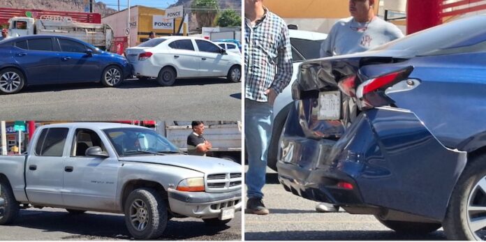 Triple choque deja como saldo tres heridos; ocurrió esta mañana en la calzada Agustín García López, frente al Caffenio.