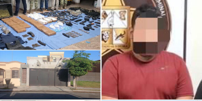 #CAJEME Detienen a objetivo prioritario integrante de grupo delictivo en Ciudad Obregón; hubo un cateo en Las Misiones, de donde, Héctor Manuel “N”, de 29 años de edad, intentó huir saltando una barda trasera.