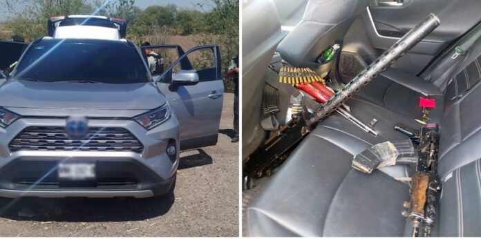 #SINALOA Agreden integrantes de una célula criminal a agentes de la GN; fue asegurada una camioneta de modelo reciente con arsenal.