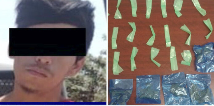 #HUATABAMPO En Huatabampo detienen a sujeto con droga; responde al nombre de Carlos “N”, de 20 años de edad.