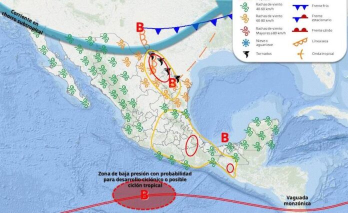 #HERMOSILLO Temperaturas superiores a los 40 grados se esperan hoy; continúa en formación el nuevo ciclón de la temporada, en el Pacífico.
