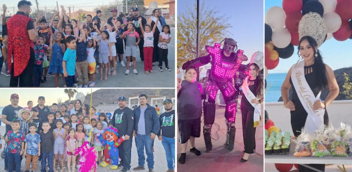 Karla Sereno, reina del Carnaval de Guaymas, celebra el Día del Niño y la Niña; como parte de su rol de actividades sociales en el municipio.
