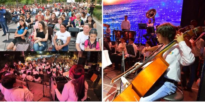 #HERMOSILLO Complace con música guapachosa la Orquesta Sinfónica Infantil y Juvenil; con su concierto “Puro Chuqui” arrancaron las presentaciones artísticas del Parque Madero durante las Fiestas del Pitic.