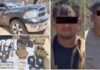 Capturan a dos sujetos con armamento, cartuchos, ropa táctica y un vehículo
