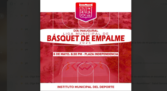 Hoy la inauguración oficial de la Liga Municipal de Básquetbol; a partir de las 18:30 horas en la Plaza del Tinaco.