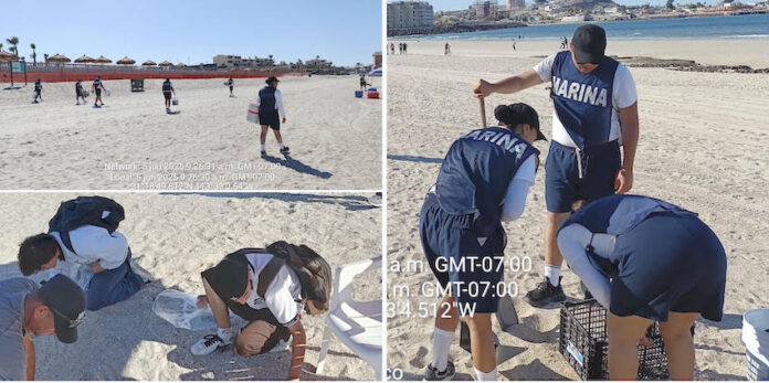 #PUERTO PEÑSCO También en Puerto Peñasco la “Campaña Nacional de Limpieza de Playas y Costas”; jornada auspiciada porla Marina-Armada de México.
