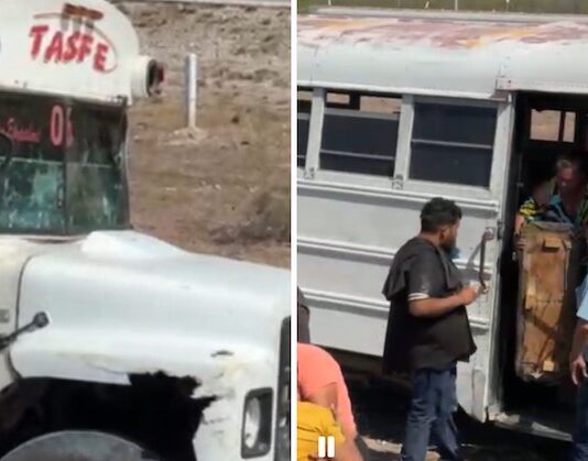 En accidente de camión de pasajeros, si hubo lesionados