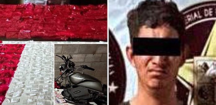 #HERMOSILLO Detenido con droga en Bahía Kino; se trata de quien responde al nombre de Brandon Israel “N”, de 25 años de edad.