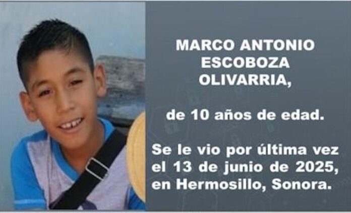 #HERMOSILLO Niño de 10 años desapareció en Hermosillo; Marco Antonio es buscado por familiares desde el pasado viernes 13 de junio.