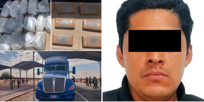 #SLRC ¡Siete años de cárcel por transportar cocaína y opio!; Edgar “S” fue detenido en el Puesto de Control Militar Cucapah.