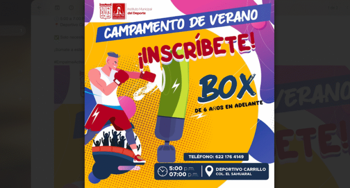 #Empalme Inicia el IMD el Campamento de Verano de Box; que se estará llevando a cabo del 21 de julio al 4 de agosto en el Deportivo Carrillo.