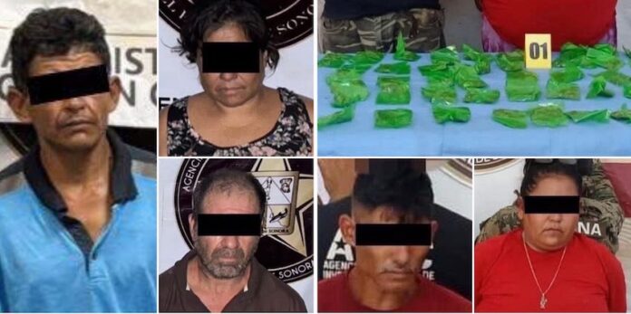 #Sonora Detienen a 5 y aseguran droga; resultados de operativos coordinados en Guaymas, Cajeme y Hermosillo.