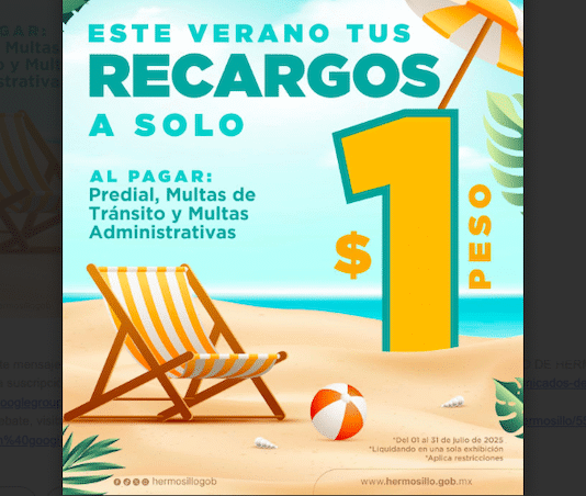 Invita Tesorería Municipal a aprovechar la promoción de pago de recargos a un peso hasta el 31 de julio