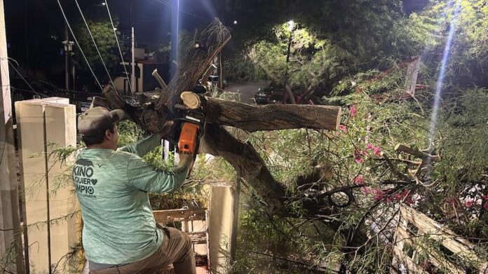 Atiende Gobierno de Hermosillo 34 reportes por lluvia presentada este domingo; la Coordinación Municipal de Protección Civil emitió (CMPC) un informe sobre las afectaciones, las cuales este lunes continúan su atención.