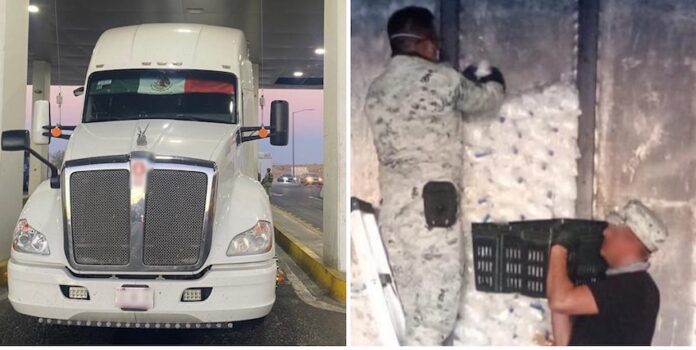 #Mexicali Transportaban cargamento de cocaína en doble fondo de un tráiler; aseguramiento llevado a cabo en Mexicali; chofer y co-piloto de la unidad fueron detenidos.