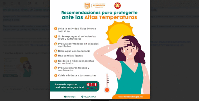 Emite Ayuntamiento de Hermosillo recomendaciones ante altas temperaturas; activan refugios temporales para la población vulnerable.