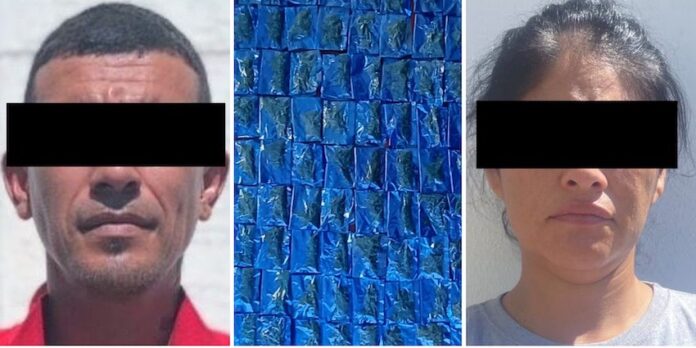 #Hermosillo Aseguran más de 100 dosis de droga; en operativo en Hermosillo fueron detenidos David “N” y Guadalupe “N”, de 39 y 36 años de edad.