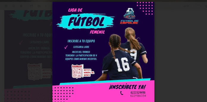 #Empalme Invitan a mujeres futbolistas a participar en Liga Municipal de Futbol, con el propósito de que puedan asistir en los próximos torneos.