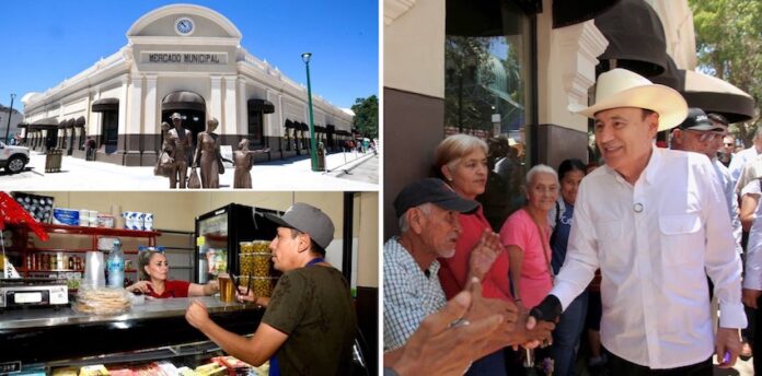 Con rescate y modernización histórica de mercados municipales, Gobernador Durazo transforma Sonora; en Hermosillo, el histórico Mercado Municipal Número 1 “José María Pino Suárez”, con más de 110 años de vida, fue remodelado con una inversión de más de 120 millones de pesos.
