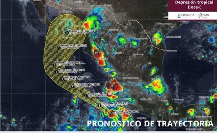 Se formó depresión tropical en el océano Pacífico; se esperan lluvias, fuertes rachas de viento y oleaje elevado en costas de Jalisco, Colima, Michoacán y Guerrero.