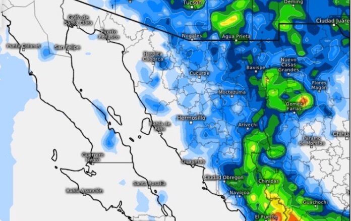 #Hermosillo Se pronostican tormentas eléctricas con lluvias moderadas a fuertes, para hoy; con fuertes rachas de viento sobre el norte, noroeste, noreste, este, centro y sur en horario vespertino