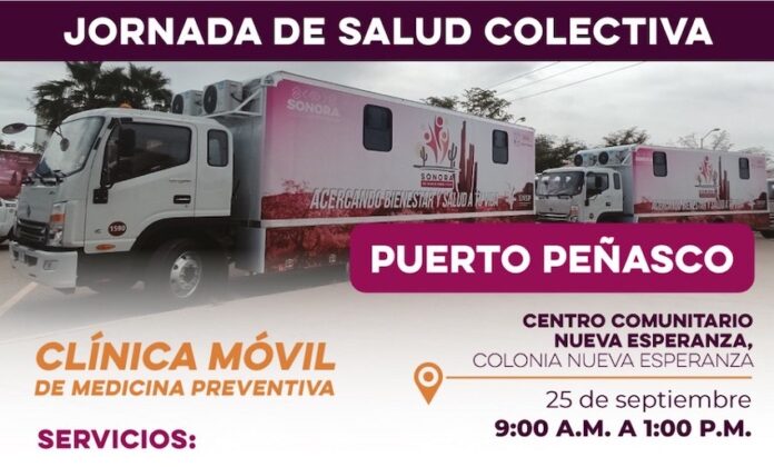 #Puerto Peñasco Jornada de Salud Colectiva con clínica móvil de medicina preventiva; el próximo 25 de septiembre en Puerto Peñasco.