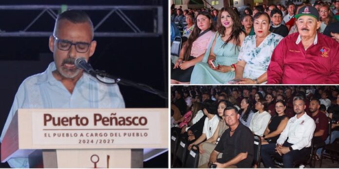 #Puerto Peñasco Rinde alcalde Dr. Óscar Castro mensaje por su primer año de gestión; compartió con las y los peñasquenses los compromisos cumplidos y las obras prioritarias realizadas durante este primer año.